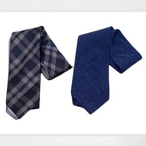2 Ties TOMMY HILFIGER & GAP Blue Plaid Polka Dot Men’s